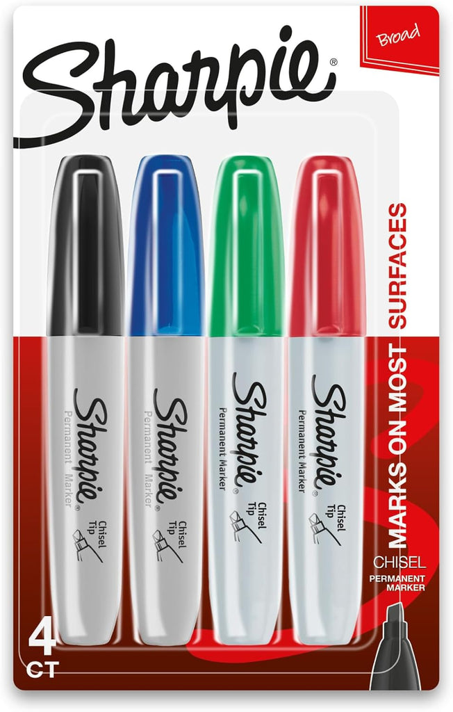 Chiesel Paper Sharpie Chisel Tip Markers - Assorted Set of 4 – Memo Paper Goods