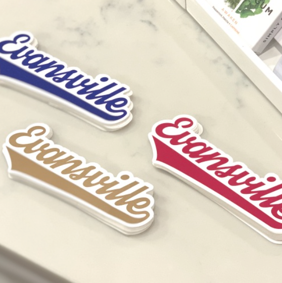 Evansville Script Stickers 